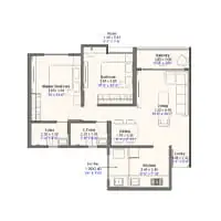 2 BHK Floor Plan at Kohinoor Avantara Wakad Pune